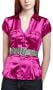 A. Byer  Junior's Crisp Poplin Shirt,Fuschia,Large