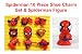 Set of 10 Super Hero Spiderman Figure and Shoe Charms, Shoe Snap on Decorations, Charms, Buttons, Wi
