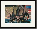Black Framed/Matted Print 17x23, Japanese War Ship