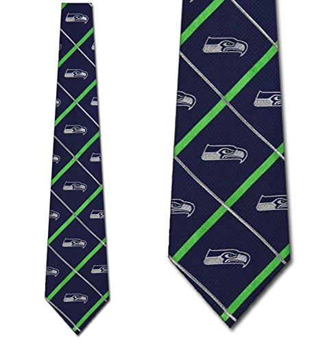 Seattle Seahawks Ties Silver Line Mens Silk Neckties