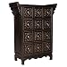 EXP Handmade Asian Furniture - 41" Black Lacquer Pagoda Style Chinese Medicine Cabinet - 12-Drawer