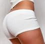 White Low Rise Booty Shorts by KD dance, Made In USA, Sexy, Stretchy & Fashionable, Hot Pant to Yoga Short, BBQ to Gym, Durable, High Quality V Front Hot Pant Made in New York City USA