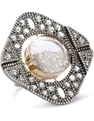 Moritz Glik "Kaleidoscope" 18K Gold, Oxidized Silver and Diamond Statement Ring, Size 7