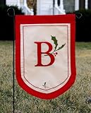 Monogram Holiday Garden Size Flag - H