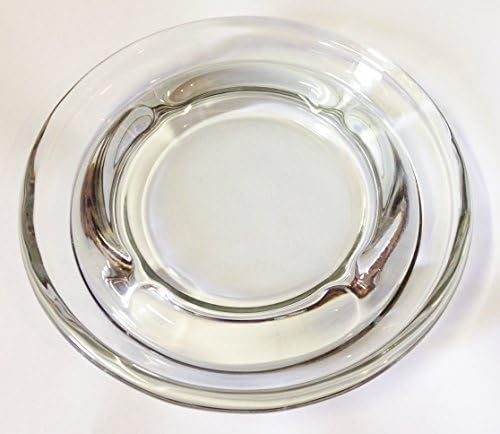 Vintage Fostoria Glass Clear 5" Heavy Lead Crystal Club Design Ashtray