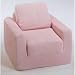 Kid's Straight-Back ChenilleSleeper Chair- Pink