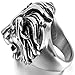 Men's Stainless Steel Ring Band Silver Black Stunning Lion Gothic Biker