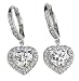 18k White Gold Diamond Heart Shaped Earrings (GIA Certified 2.39 cttw, J Color, SI2 Clarity)