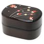 Kotobuki 2-Tiered Bento Box, Black/Red Cherry (Sakura) Blossom