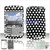 POLKA DOTS DESIGN SNAP-ON COVER HARD CASE (With Optional Swivel Belt Clip) for RIM BLACKBERRY CURVE, 8300, 8310, 8320