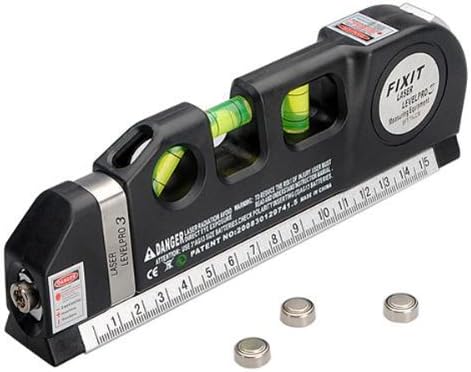Multipurpose Laser Level 3 Bubbles Measuring Tape Ruler
