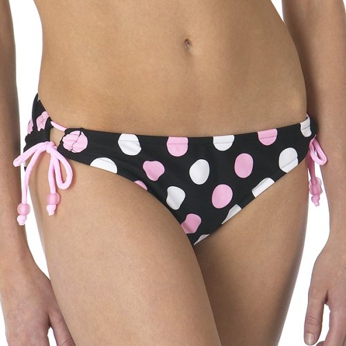 Xhilaration Pajama Party Side-Tie Hipster Swim Bottoms - Black/ Pink