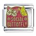 Social Butterfly Animals Italian Charms Bracelet Link