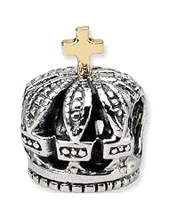 Reflection Beads Silver 14kt Regal Crown Travel Bead