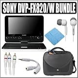 Sony DVP-FX820/W 8-inch Portable DVD Player White w/ Accessory Bundle