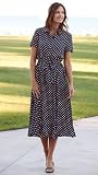 Navy Polka-dot Dress