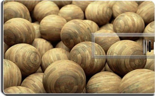 Abstract Cgi Spheres 3D Renders Wood 16G USB Flash Drive 2.0 Memory Stick MSD USB Credit Card Size Customized Support Services Ready Windows Mac Storage External