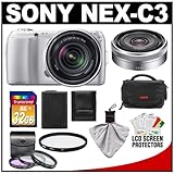 Sony Alpha NEX-C3 Digital Camera Body & E 18-55mm OSS Lens (Silver) with E  ....