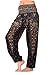 Bangkokpants Women's Yoga Pants Boho Peacock Design Luxury Black US Size 0-12