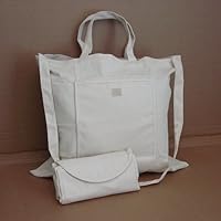 Organic Cotton Bag Grocery Shopping Tote Bag (Washable, Reusable, Foldable)--2pc Set