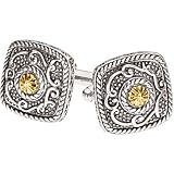Sterling Silver and 14K Yellow Gold Cufflinks