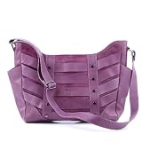 Sac bandouli&egrave;re - besace SARAH Violet, sign&eacute; FEYNSINN - Messenger en cuir