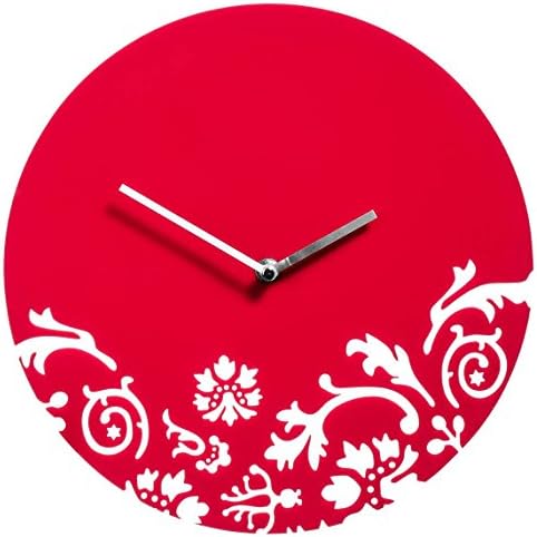 Red Floral Wall Clock by Premier Houseware