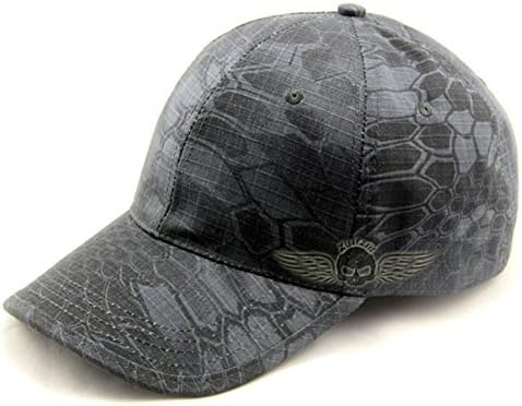 Foocc Snake Print Military Tactical Cap Hat (Black)