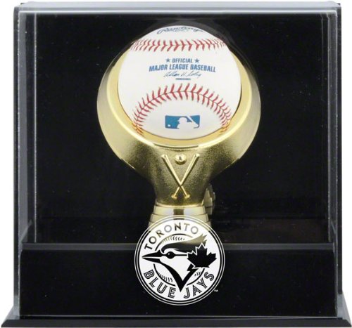 Toronto Blue Jays Wall Mounted Gold Ring Baseball Logo Display Case