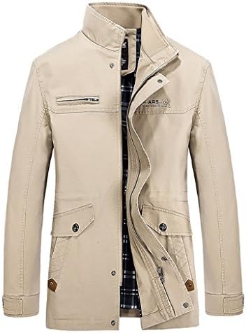 YDKZM Men's Cotton Stand Collar Windbreaker Jacket