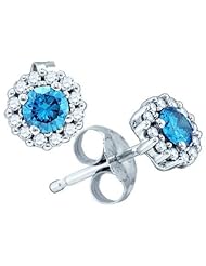 0.52CTW BLUE DIAMOND FASHION EARRING