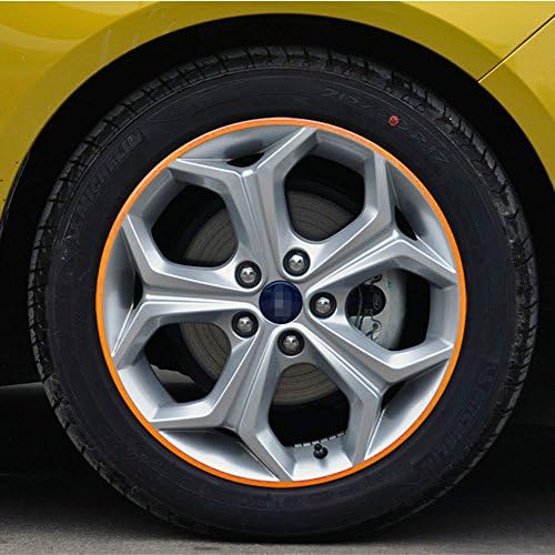 3M Reflective Tape Car Motorcycle Rim Stripe 16 17 18 " Wheel Decal Stickers 16pcs Per Set (Orange)