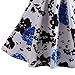 Fancyqube(TM Women Pleated Vintage Skirts Floral Print Midi Skirt Blue Medium