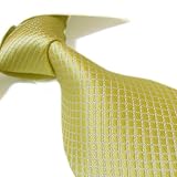 Towergem XL 100% Silk Golden Woven Tie For men Necktie Extra Long