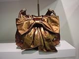 YSL Bow Leather Handbag Bronze Metallic