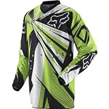 Fox Racing HC Undertow Youth Boys Motocross Motorcycle Jersey w/ Free B&F Heart Sticker - Black/Green / X-Large