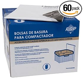Whirlpool W10165294RB 15-Inch Plastic Compactor Bags with Odor Remover, 60-Pack