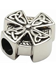 Taras Diary Sterling Silver Irish Celtic Cross Bead for Charm Bracelet