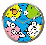 Wall clock Nurdys from the Farm steel polished