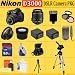 Nikon D3000 SLR Digital Camera with 3-inch LCD (Includes Manufacturer's Supplied Accessories) with 18-55mm Vr Lens + Huge Accessories Package Including Wide Angle Macro Lens + 2x Telephoto + 3 Pc Filter KIT + 8gb Sdhc Memory Card + 2x Extended Life Batteries + Carrying Case + Tripod & Much More !!