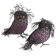 Purple Glitter Owls Halloween Decorations Set of 2