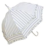 Lumiebre(ルミエーブル) 長傘 手開き felice stripe サックス 晴雨兼用雨傘