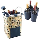 Quattro Collapsible, Insulated 4-Bottle Tote w/ Aluminum Frame (Equinox)