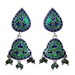 Enamel Earrings Jhumki Sterling Silver Jewelry 1.75 inches