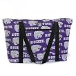 K-State Logo Tote Bag Deluxe Kansas State University with COTTON FABRIC Surface and WATERPROOF LINING