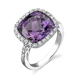 Amethyst Diamond Ring