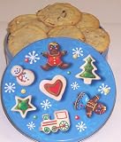 Gourmet Food : Scott's Cakes 1 lb. Almond Cookies in a Christmas Cookie Tin