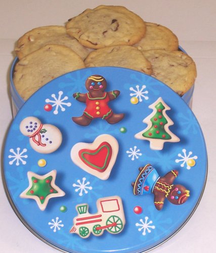 Scott's Cakes 1 lb. Almond Cookies in a Christmas Cookie Tin by Almond Pound Cake
