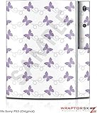 Sony PS3 Skin Pastel Butterflies Purple on White