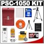 Canon PSC-1050 Deluxe Leather Compact Case (Red) + 8GB Memory Card + NB-4L Battery + 50" Tripod + Accessory Kit for Canon Powershot SD780 IS, SD940 IS, SD1000 & SD1100 IS